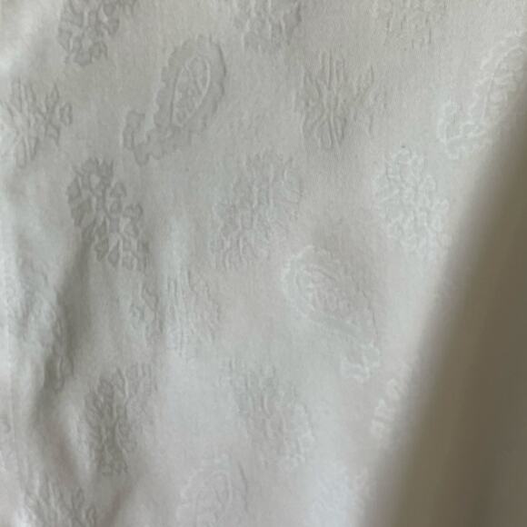 Johnston & Murphy Button Up Shirt Tailored Fit Sz L White Tonal Paisley Cotton - Picture 3 of 16